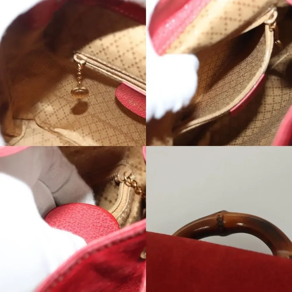 Gucci Bamboo Suede Backpack Red